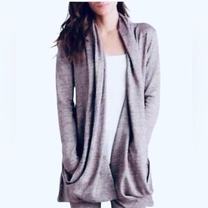 Ugg Australian Purple Open Cozy Slub Knit Draped Cardigan W2105 Sz M